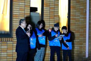 挨拶をする市長